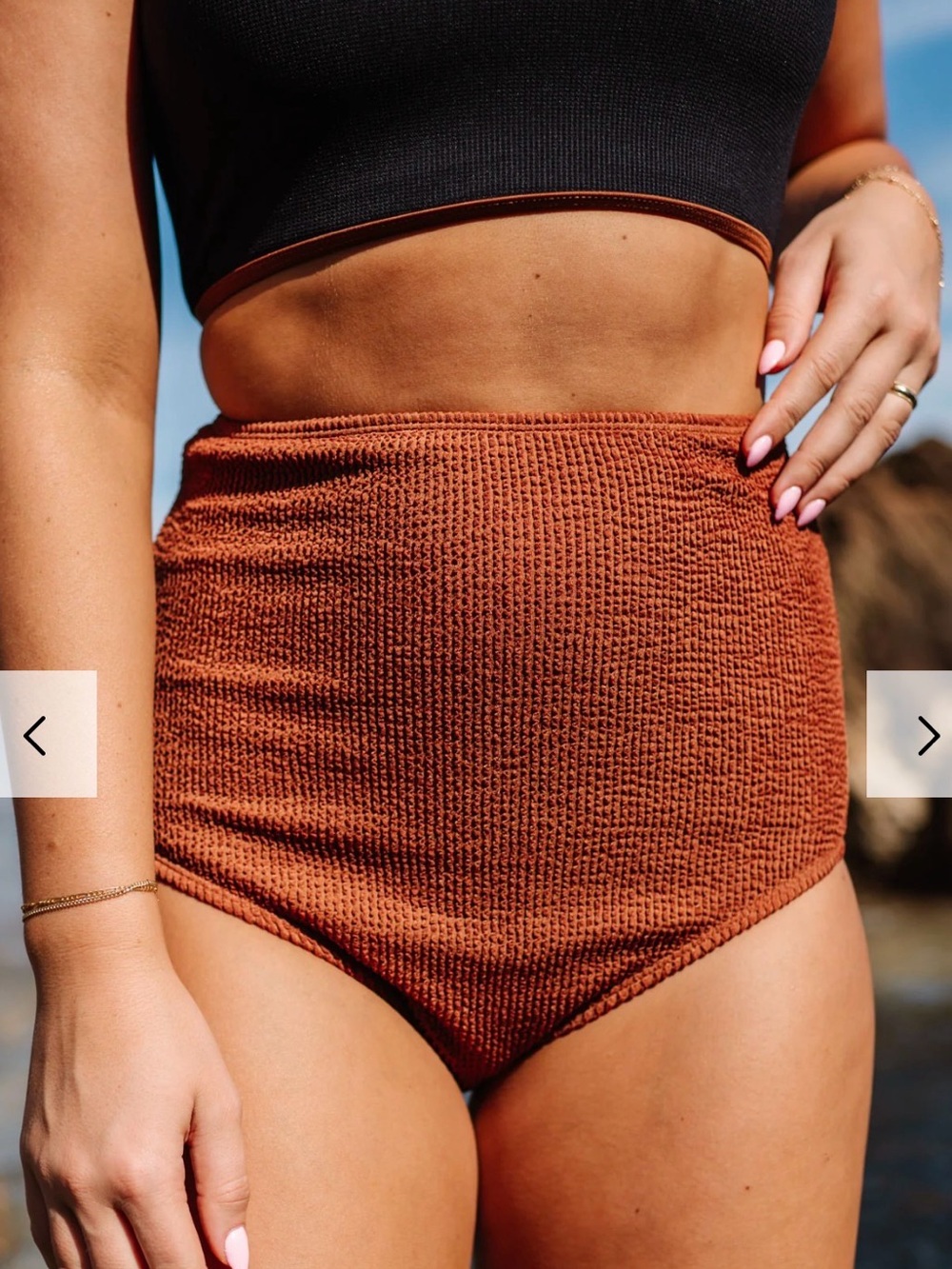 Livy and Kate high-waisted textured bottom